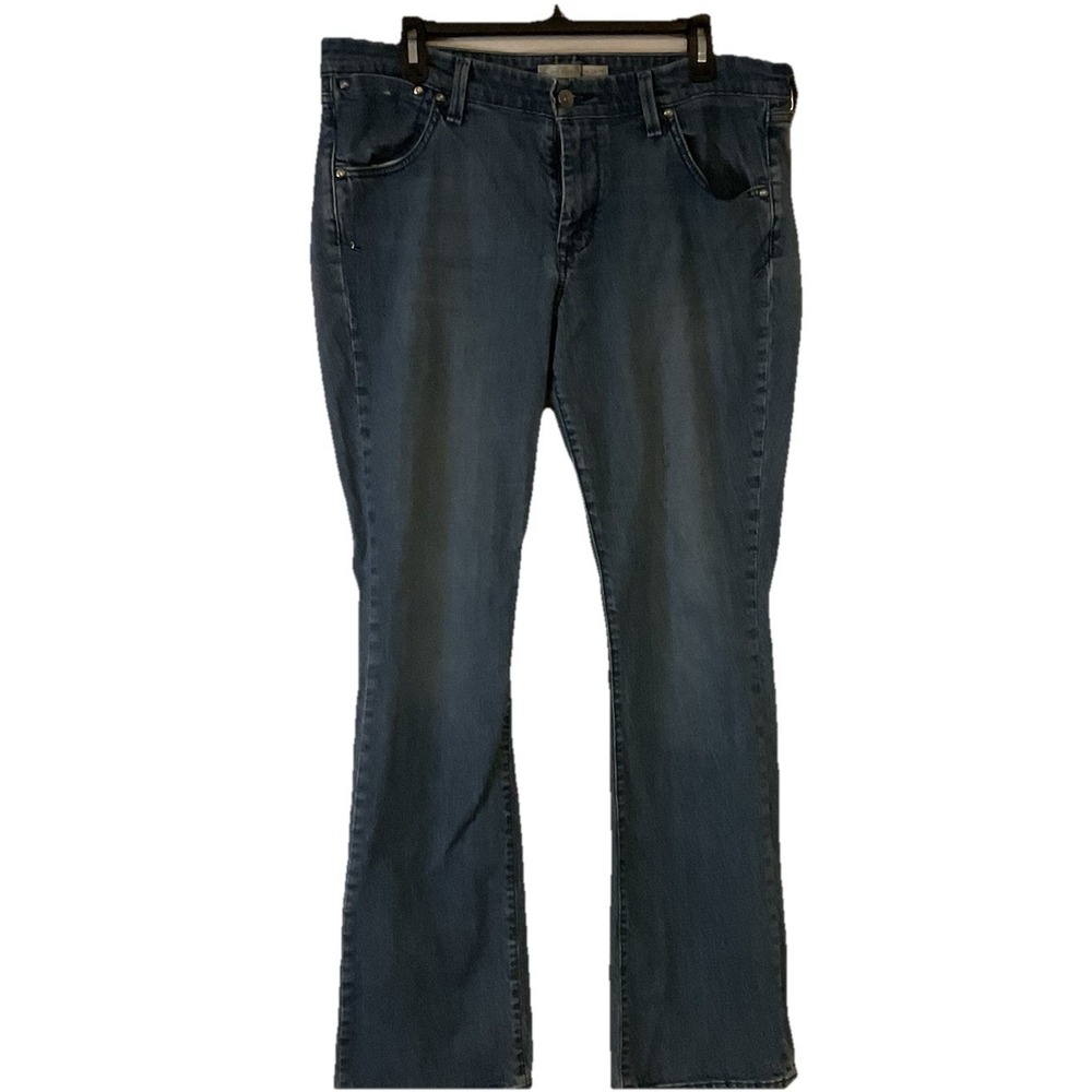 Vtg Y2K Stretch SZ 14 Old Navy‎ Jeans Embroidered Mid Rise Bootcut Blue Denim